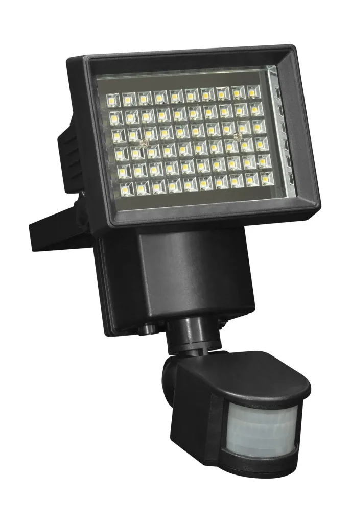 Solar wall light in black with separate solar panel