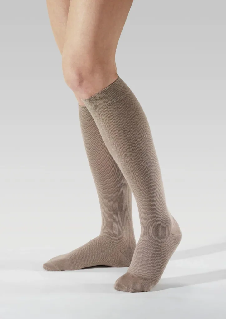 Support stockings, cotton, 1 pair, size L (41-43), beige