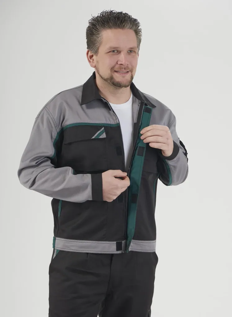 Blouson jacket, color black/grey/green, size 60