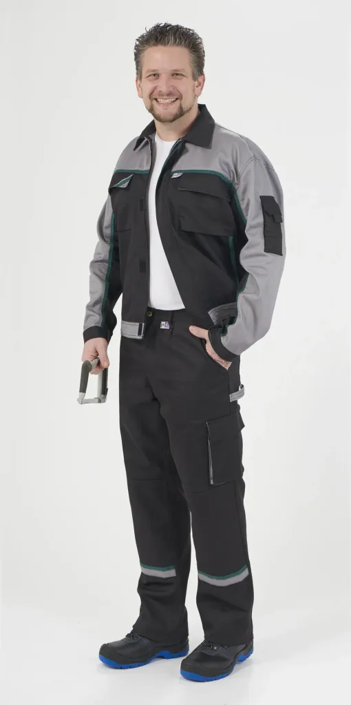 Blouson jacket, color black/grey/green, size 60