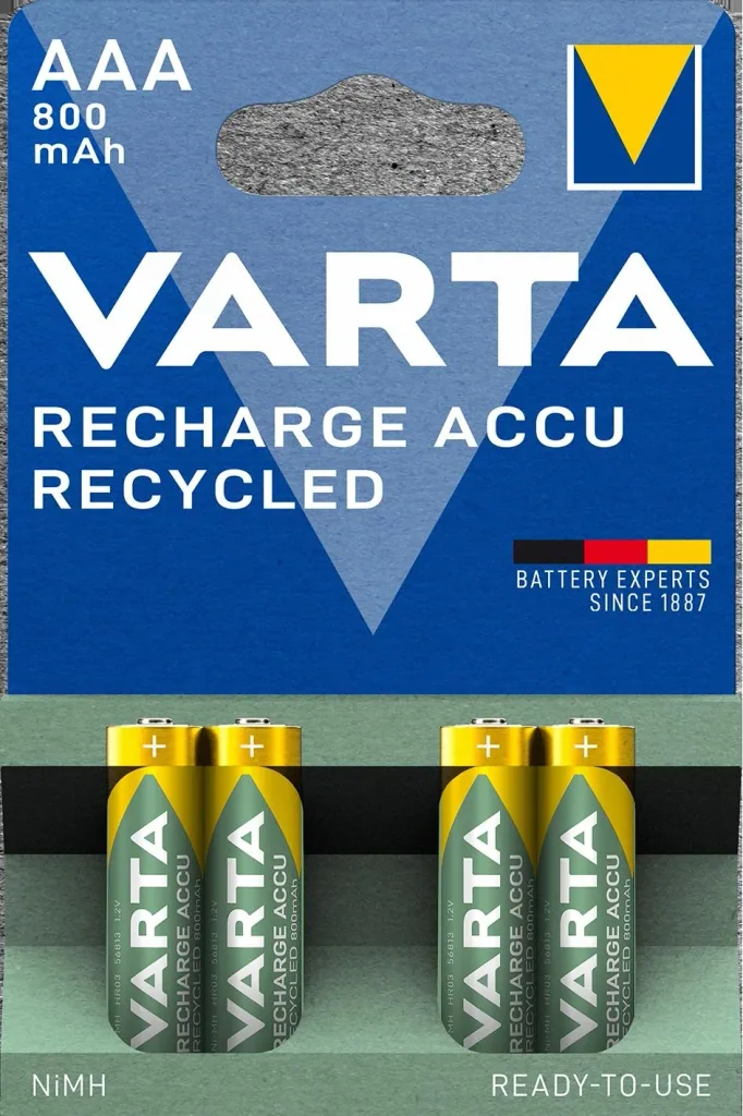 ECHARGE Recycled NiMH Micro (AAA) Battery with 800mAh - 4 pieces