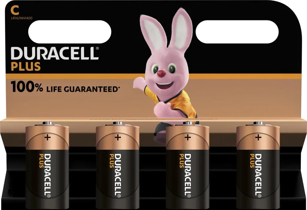 Plus Alkaline Batteries Baby C-4 pieces