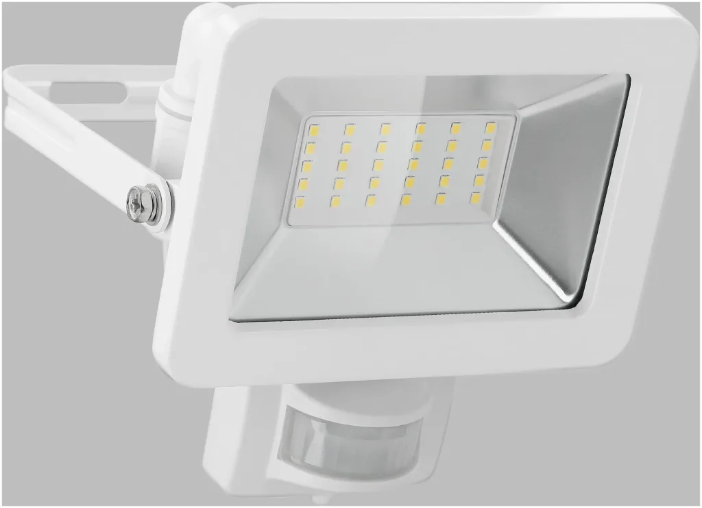 LED outdoor spotlight with motion detector white, 30 watts - 2550 lumens
