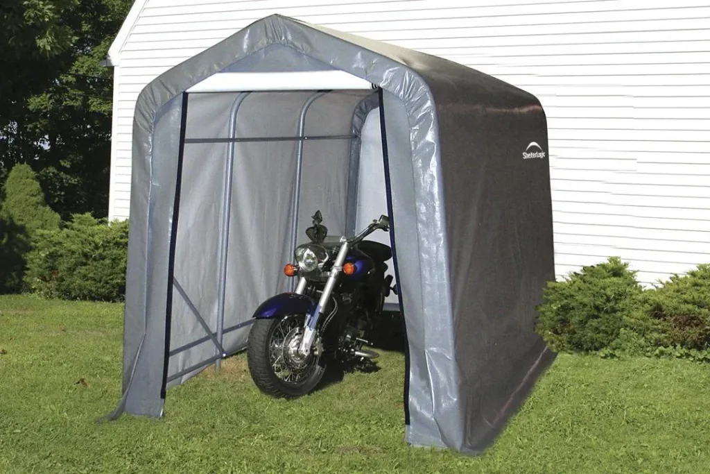 Foil Tool Shed 5.4 m², grey, 180×300 cm – reinforced back wall, DuPont steel frame, weather-resistant
