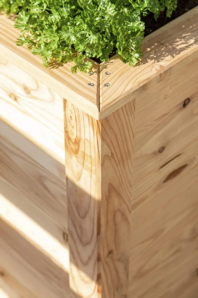 Raised Bed Klassik 100, 100×65×66 cm, Natural – FSC Larch Wood, Back-Friendly