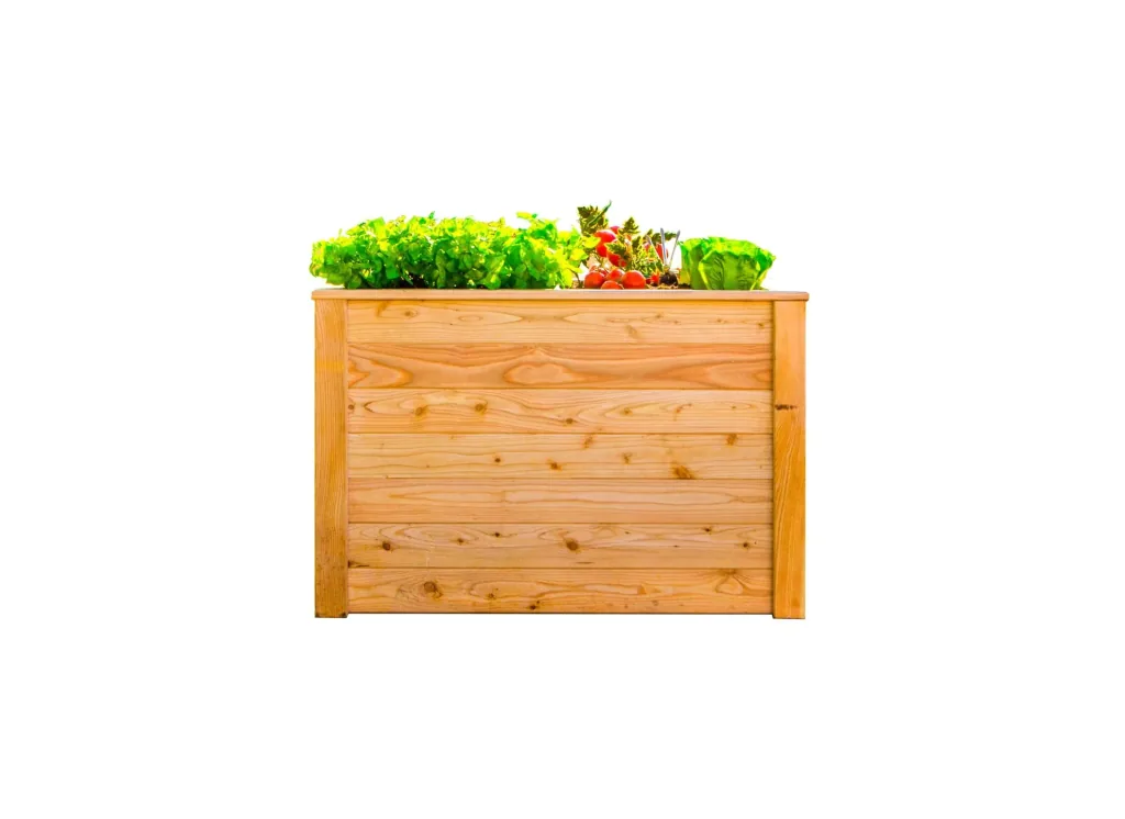 Raised Bed Klassik 100, 100×65×66 cm, Natural – FSC Larch Wood, Back-Friendly