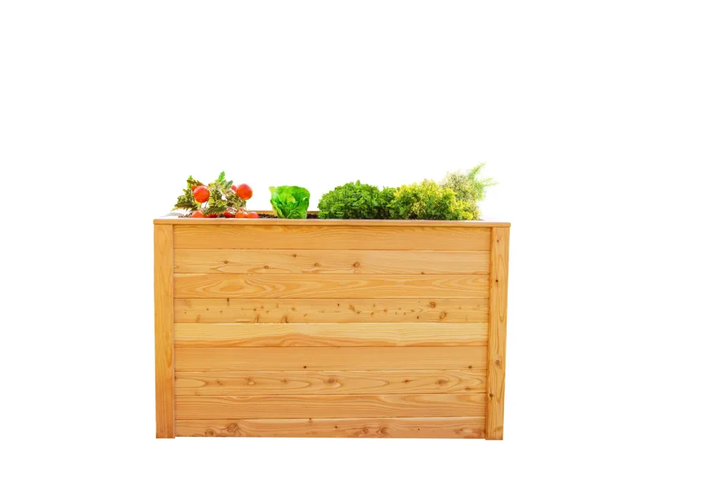 Raised Bed Klassik 100, 100×65×66 cm, Natural – FSC Larch Wood, Back-Friendly