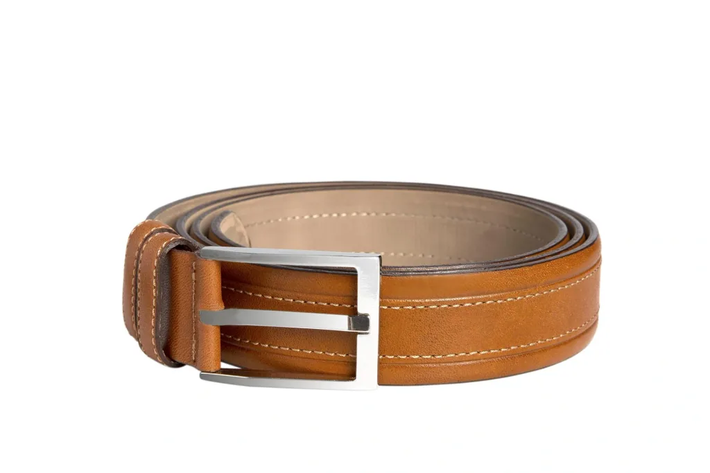 Leather belt, brown, size 100