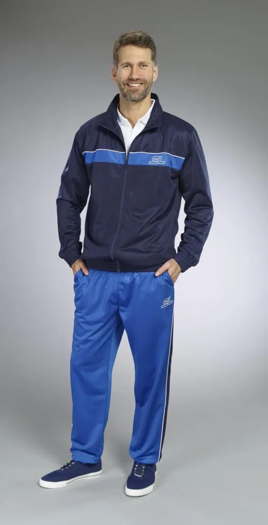 3-piece leisure suit, color navy-royal blue, size M