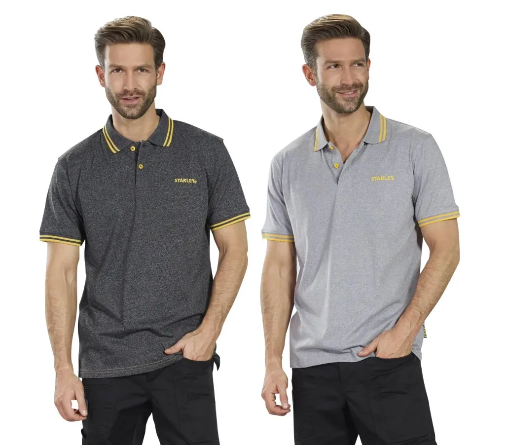 Polo shirt, color black/melange, size M