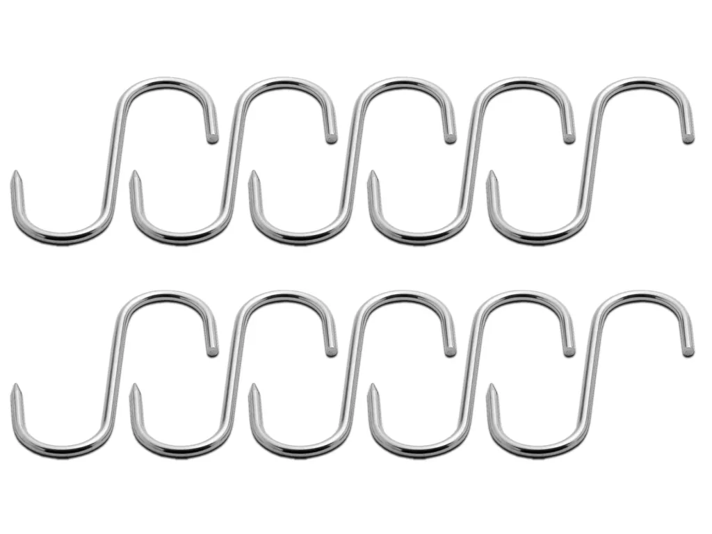 Meat hooks, stainless steel, 18 cm, 10 pieces
