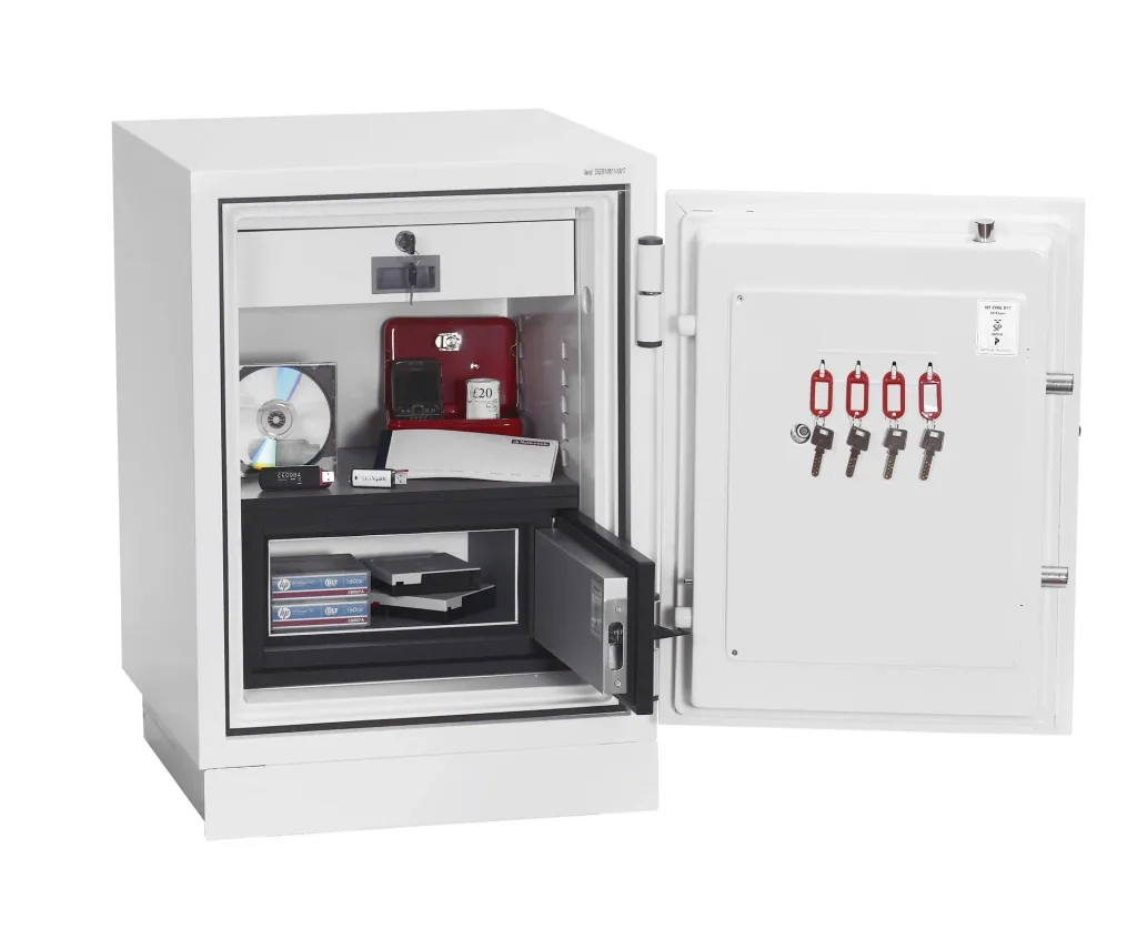 Data Combi data protection safe, external dimensions 720 x 500 x 500 mm, with fingerprint lock