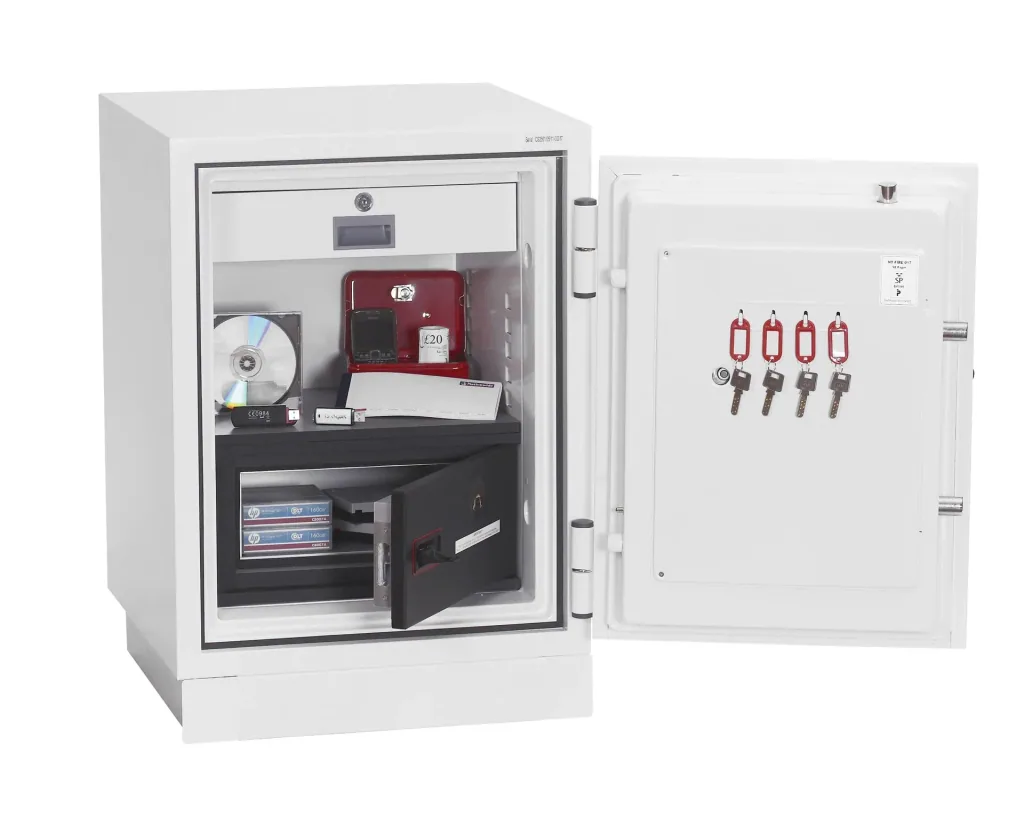 Data Combi data protection safe, external dimensions 720 x 500 x 500 mm, with fingerprint lock