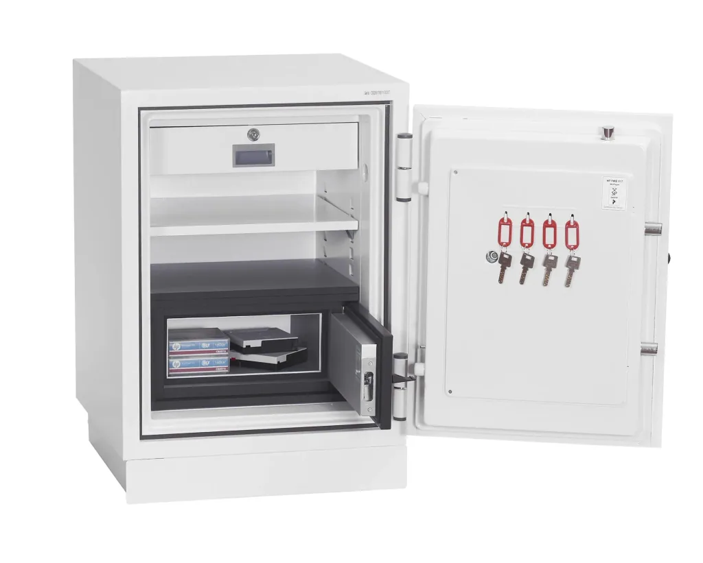 Data Combi data protection safe, external dimensions 720 x 500 x 500 mm, with fingerprint lock