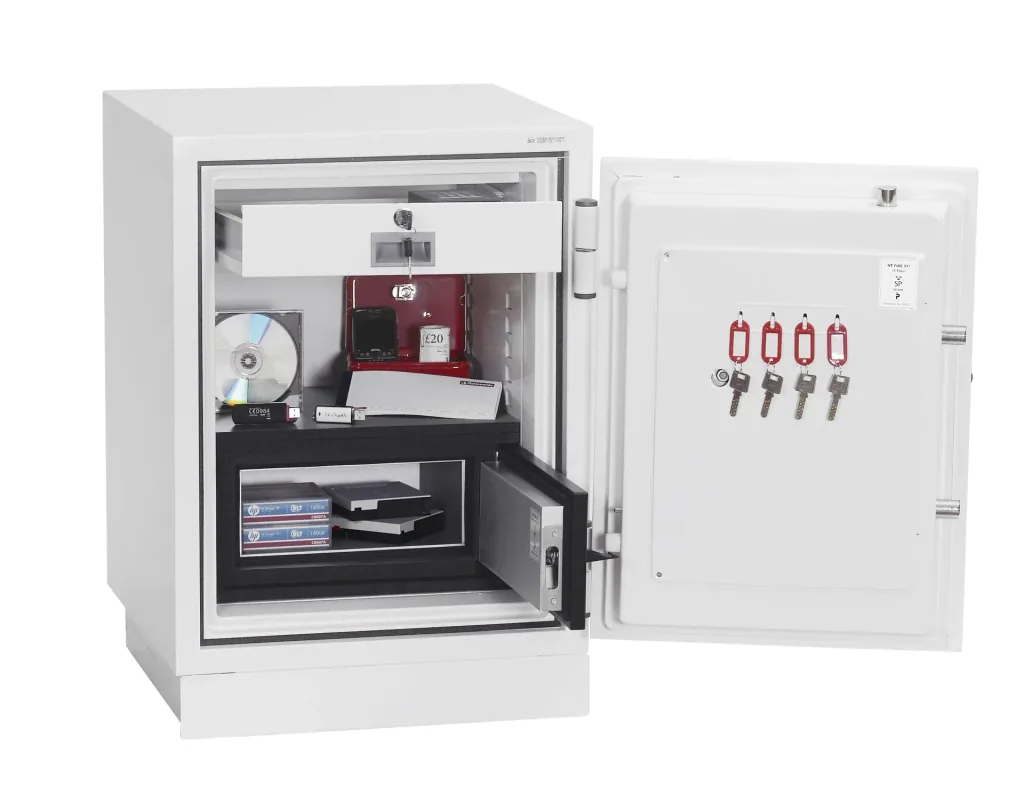 Data Combi data protection safe, external dimensions 720 x 500 x 500 mm, with fingerprint lock