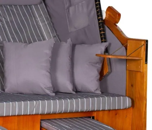 Beach chair "Ostsee" XXL striped in royal grey