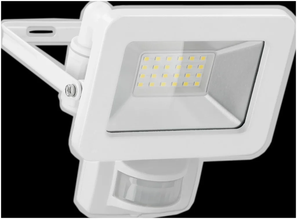 LED outdoor spotlight with motion detector white, 20 watts - 1700 lumens