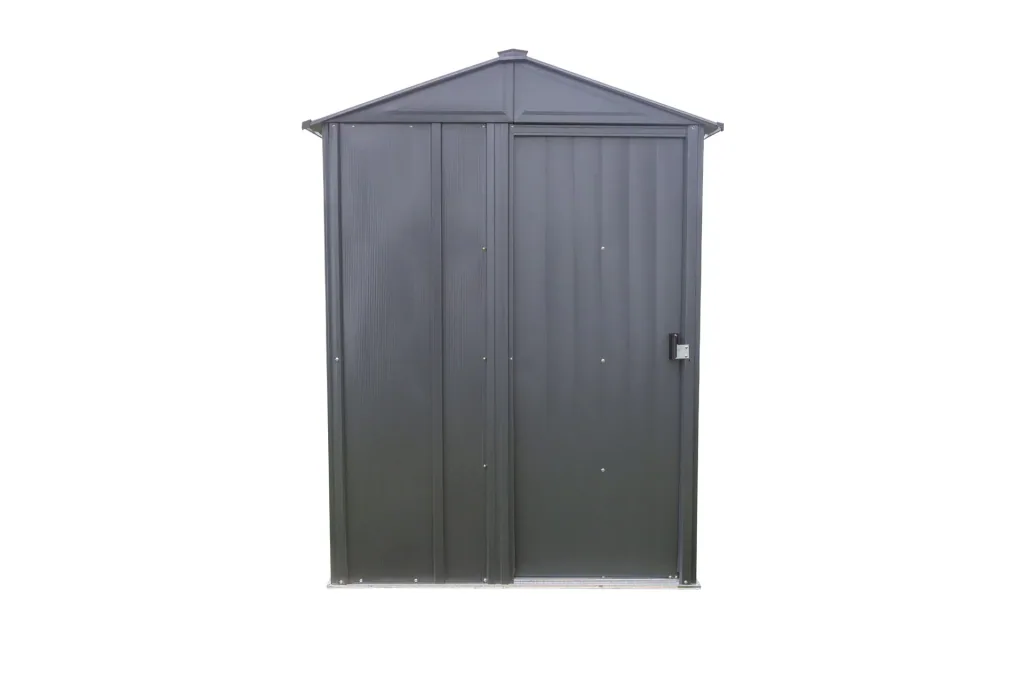 Tool Shed 54 151×122×198 cm Gray – Galvanized Steel, Gable Roof & Sliding Door