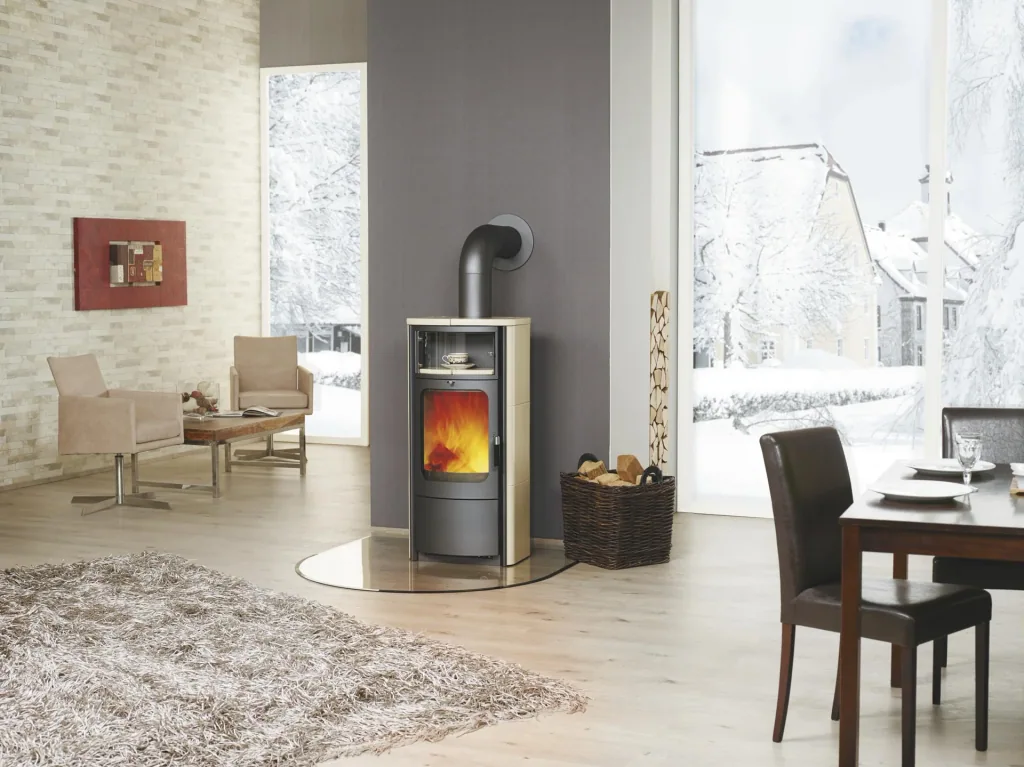 Fireplace - Opera-B continuous burning 7 kW - cream tiles