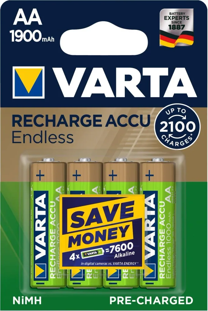 RECHARGE Endless Mignon (AA) rechargeable battery with 1900mAh - 4 pieces