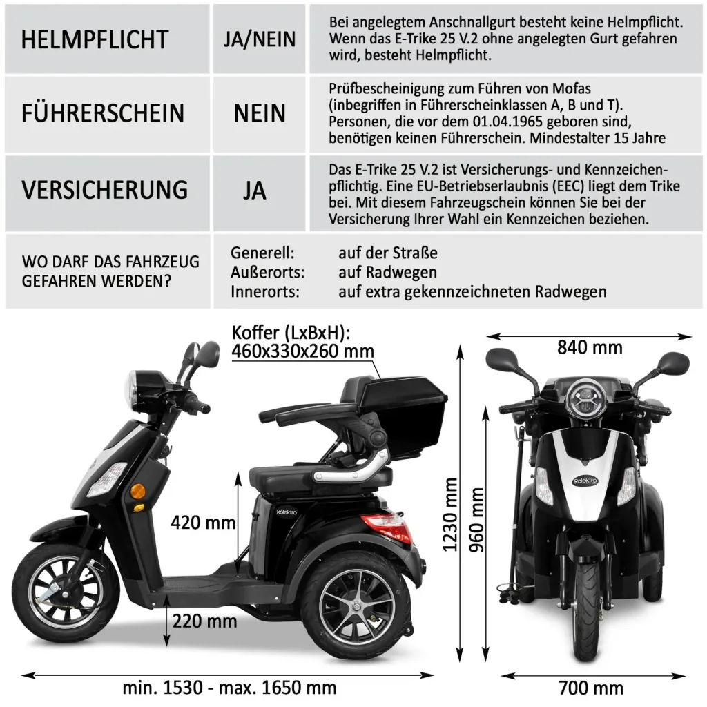 E-Trike 25 V.2, black
