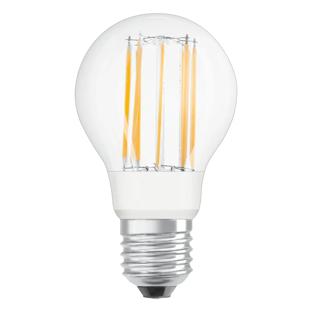 LED SUPERSTAR FILAMENT lamp with 9 watts, E27, warm white, clear, dimmable
