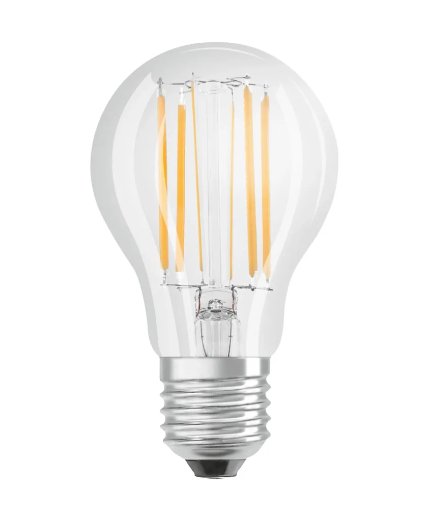 LED SUPERSTAR FILAMENT lamp with 9 watts, E27, warm white, clear, dimmable