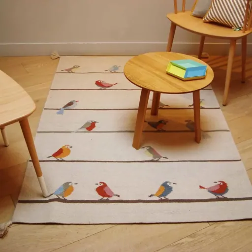 Art for Kids children's carpet birds, Size: 140 x 200 cm
