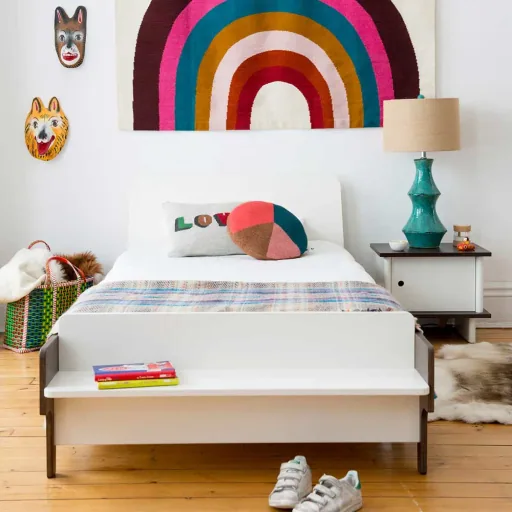 Oeuf bedtable ml walnut with white