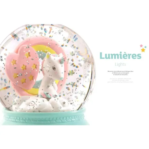 Djeco night light snow globe unicorn