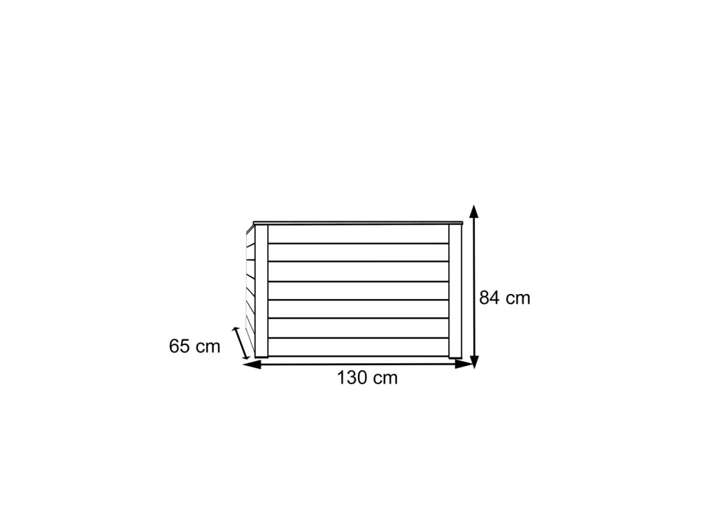 Raised Bed Klassik 130, 130×65×84 cm, Natural – FSC Larch Wood, Back-Friendly