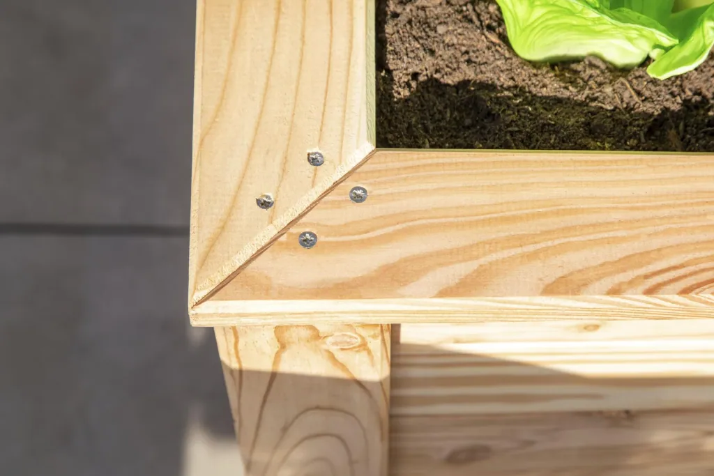 Raised Bed Klassik 130, 130×65×84 cm, Natural – FSC Larch Wood, Back-Friendly