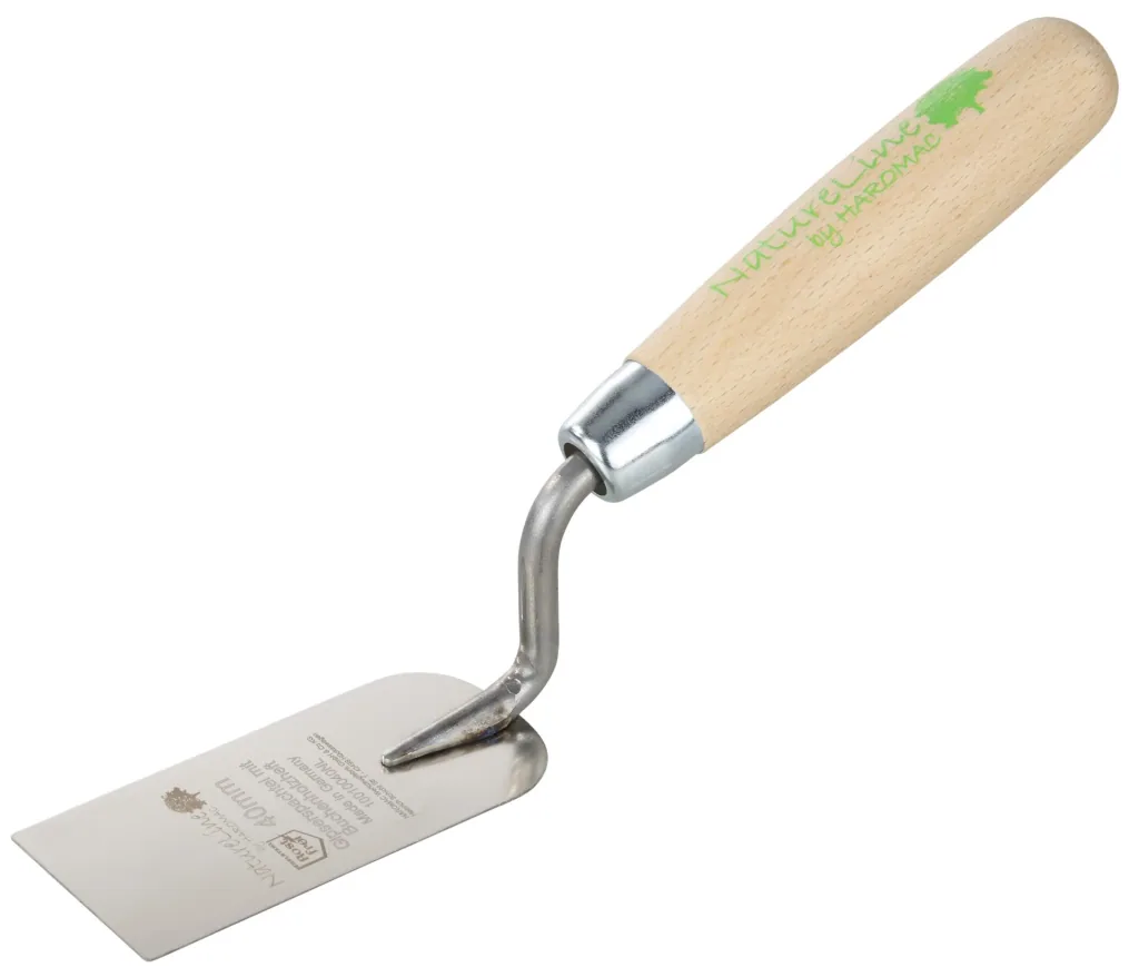 Plasterer's spatula 40mm, stainless steel, natural wood handle