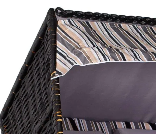 Beach chair "Ostsee" XXL striped in olive/grey