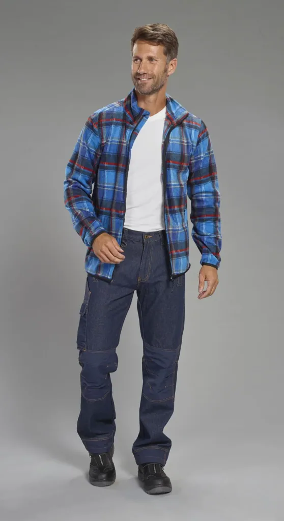 Work jeans with knee patches, color blue, size 48