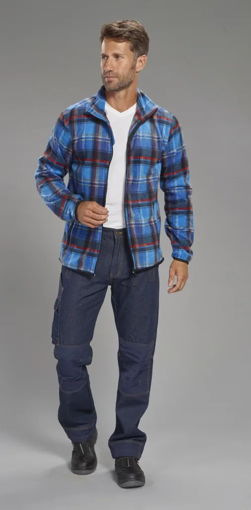 Work jeans with knee patches, color blue, size 48