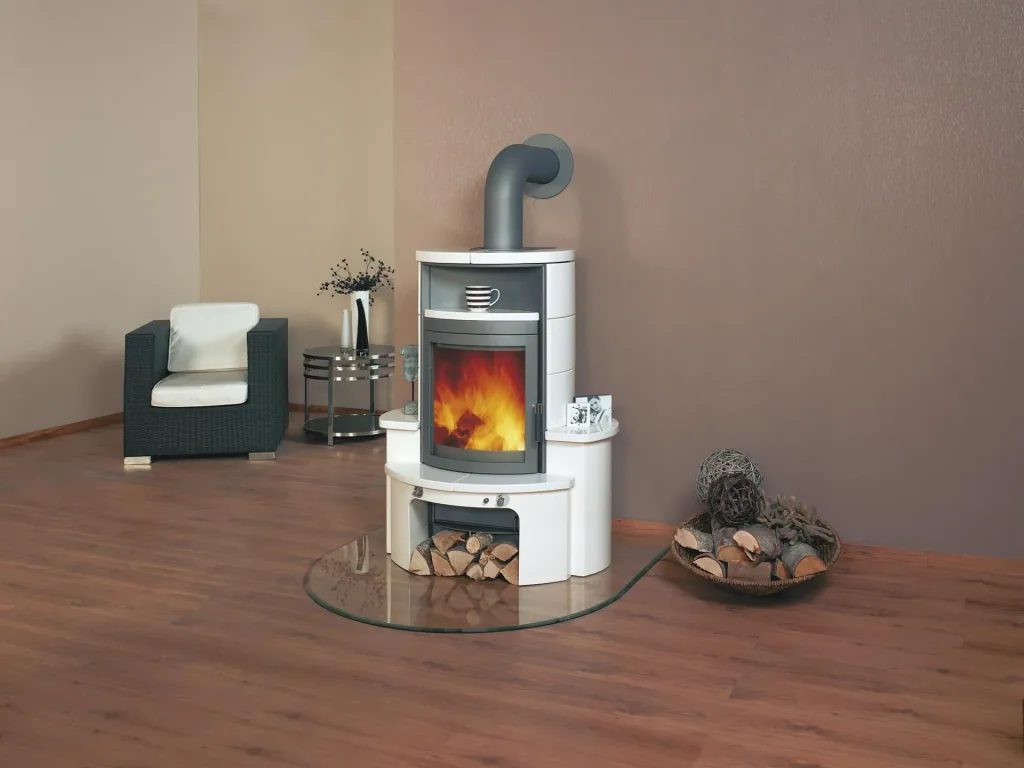 Wood-burning stove - Avenso continuous burning stove - cream-white