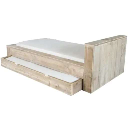 Dutchwood block single bed, Bed box: with bed drawer