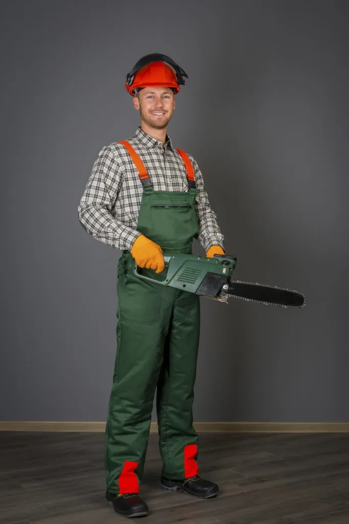 Cut protection safety starter set: trousers size 52, helmet, gloves