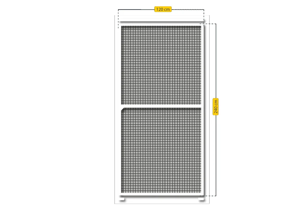 Fly screen sliding door, white, 120 x 240 cm