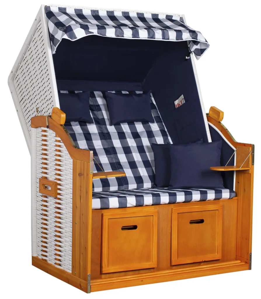 Beach chair "Ostsee" checked in blue/white