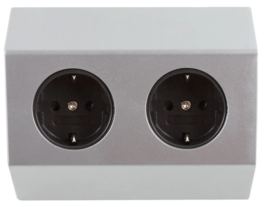 2-way protective contact socket with 1m connection cable and free ends for permanent installation
