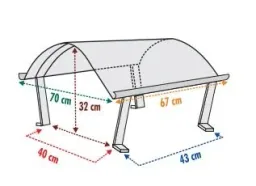 Chimney roof 70 x 67 cm, chimney cover made of stainless steel V2A