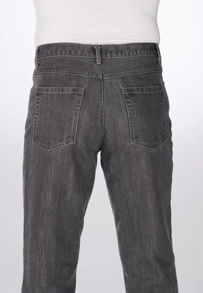 Comfortable jeans in 5-pocket style, color gray, size 54