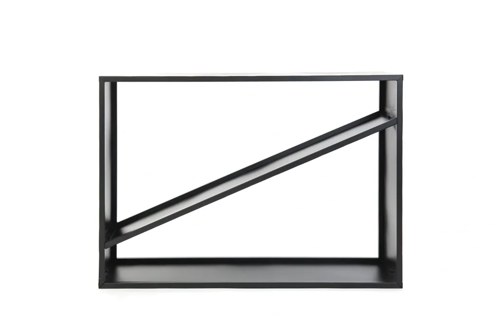 Westmann Firewood Rack Hugo, 115×35×80 cm, Black – Steel with Diagonal Compartment
