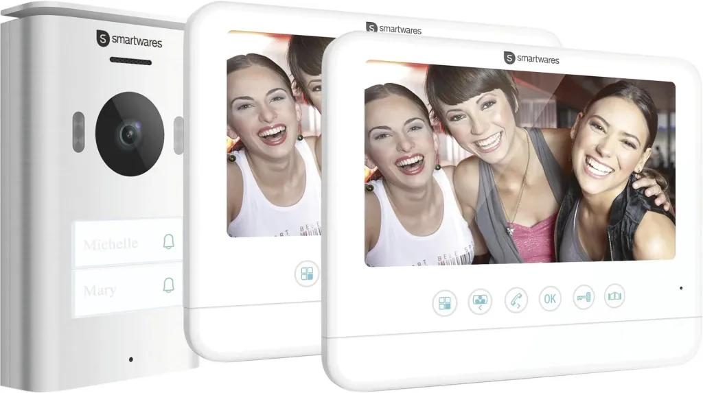 Video door intercom system with two 7" LCD screens