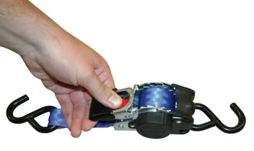Automatic lashing strap with S-hook, 1.8 m x 25 mm