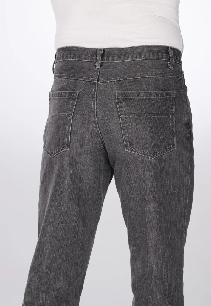 Comfortable jeans in 5-pocket style, color gray, size 50
