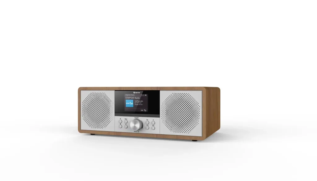 Internet radio with DAB+ FM and CD player, Bluetooth function, dark wood