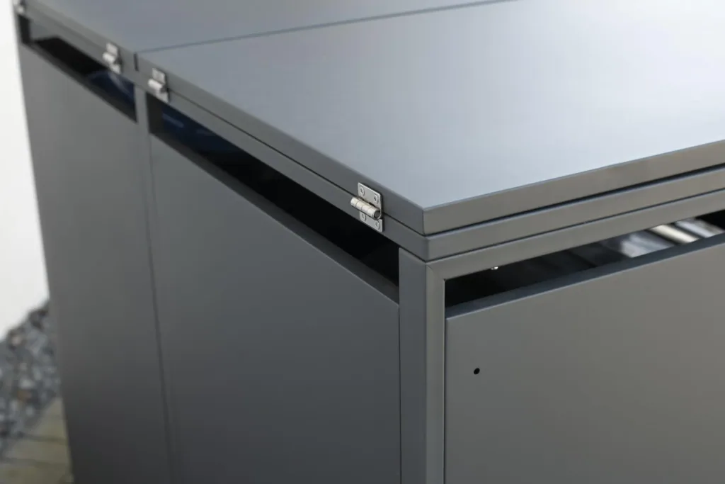 Wheelie Bin Storage Kubus for 2x 240 L, 132×80×116 cm, Anthracite – powder-coated steel